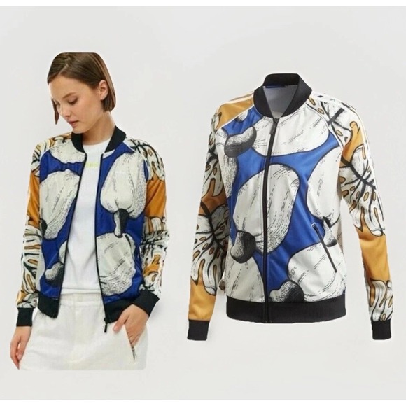 adidas Jackets & Blazers - ADIDAS Originals x Farm Rio Superstar Firebird Leaf Track Jacket Size S DH3053